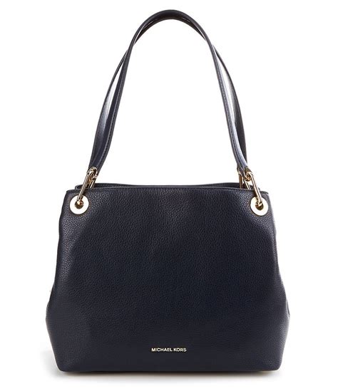 michael kors raven pebble leather tote barolo|Michael Kors Raven Large Leather Shoulder Bag .